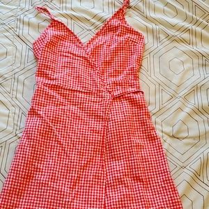Aerie gingham wrap dress